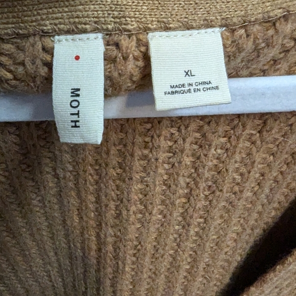 NWOT Anthropologie Moth Camel Shaker Knit Alpaca Blend Sweater Vest  XL - Picture 8 of 10